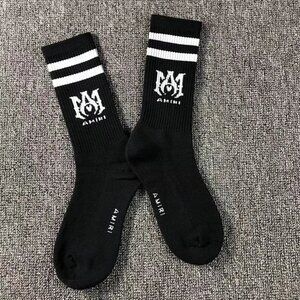 Amiri Embroidery Logo Black Socks